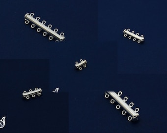 Sterling Silver 5-Strand tab, 4.3x32  mm  RingTube Clasp  (Package of 1 pc )  AYS-TC-11
