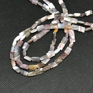 Botswana Agat Rektangulär, Botswana Pärla, Pärlhalsband, 10x6,5 mm Fasettslipad Ovanligt ca. 16 tum bästa kvalitet mest kreativ. (#1332)