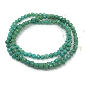 100% Natural Turquoise Bracelet, 4mm Smooth Round Turquoise Bead Bracelet,Bracelet For Women,Men&#39;s Bracelet, Stretchable Bracelet ( JB-0075)
