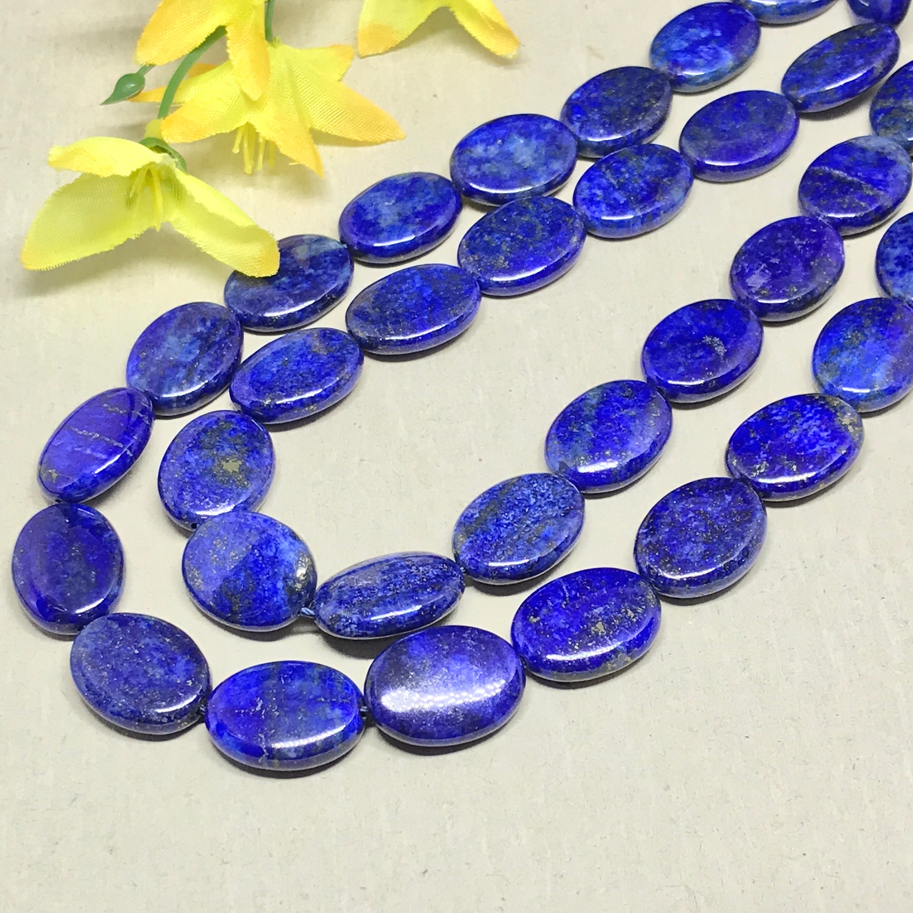ラピスラズリ オーバル 15 x 20 mm、16 インチ、ブルー、ビーズ ラピスラズリ オーバル 15 x 20 mm、16 インチ、ブルー、ビーズ