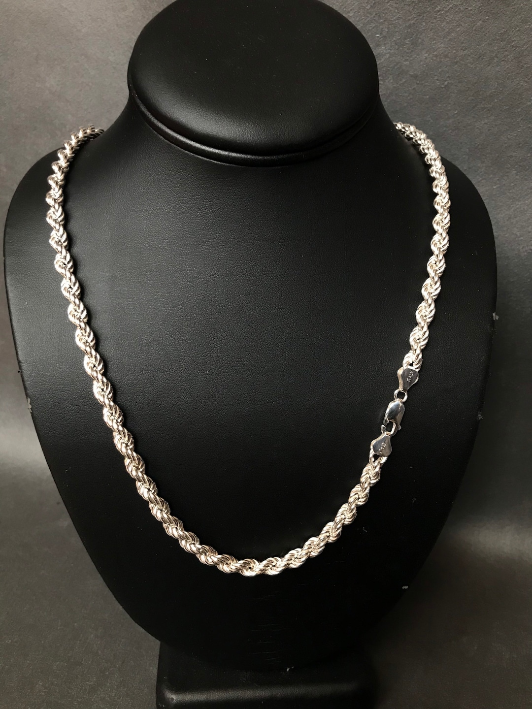 ★HARANG★ HR 28901N_Silver Rope Chain Necklace (thick rope) Real Solid 925 Sterling Silver 11mm Thick Men's Rope Chain