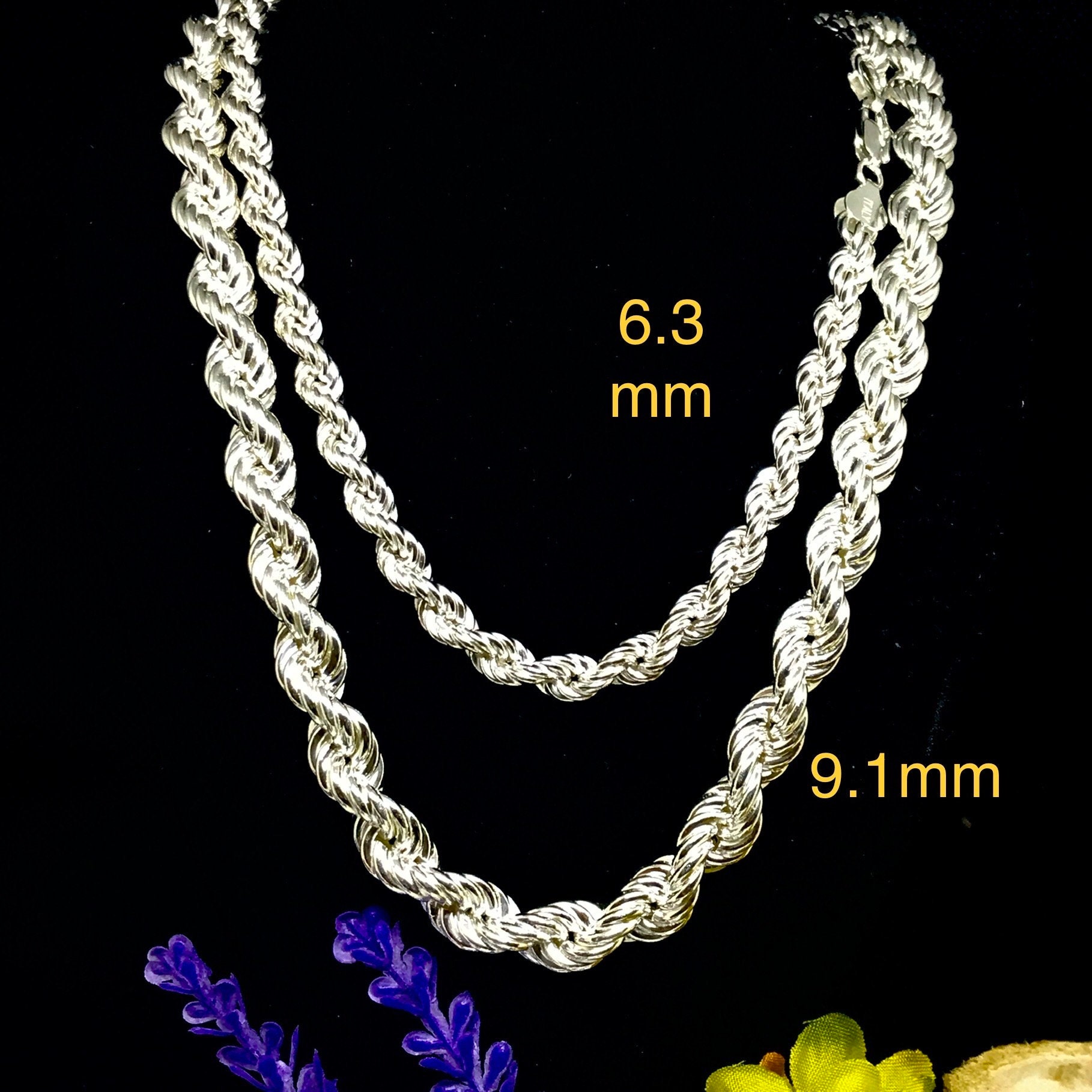 Icy Haven 3.4mm Solid 925 Sterling Silver Rope Cable Twist Chain Necklace For Women Men, Made In Italy (16 Inch