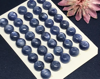AAA Natural Kyanite Round Cabochon, Calibrated, 6mm