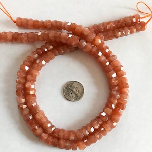 9mm Natural Sunstone Rondelle Beads, Gift For Women, Sunstone For Jewelry Making, 15 Inch Strand Beads,Sunstone Bead Necklace,Gemstone Beads
