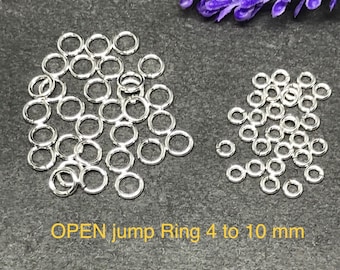 925 Sterling Silver Jumps Rings, 4 mm,5mm,6mm,8 mm, 9mm And 10mm open Jump Ring 18 guage, strong connectorFor Jewelry Making,