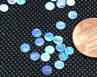 Natural  Opal Australian, Flat round cab.4 & 3.5and 3 mm appx.thickness 1mm appx Beautiful Fire, AAA quality. #316