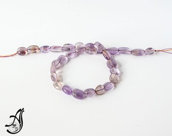 Ametrine Plaine Tumble 11x13 mm appx.,  Natural ,earth mined, 16 inch, Creative.Purple ,Nice quality,Full Luster.