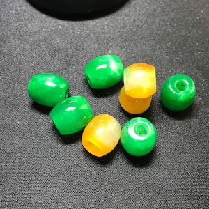 Natural Jade Oval Barrel  14.5 x 13 &12x12 mm , with  big hole size  4mm N 5.6 mm  very creative,one of a kind. (#CB 141)