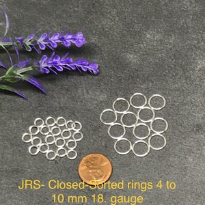 Zamknięte-sortowane 925 Srebrne Pierścienie Skokowe, 4 mm do 10 mm 18-milimetrowe, mocne złącze Do Tworzenia Biżuterii, Wyprodukowane w USA - JRS