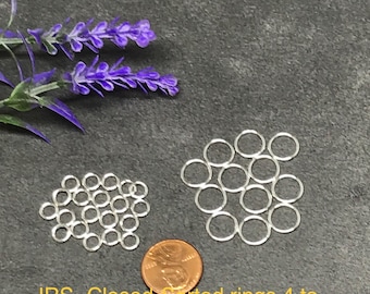 Closed- sorted 925 Sterling Silver Jumps Rings, 4 mm to 10 mm  18 gauge, strong connector For Jewelry Making,Made in USA - JRS