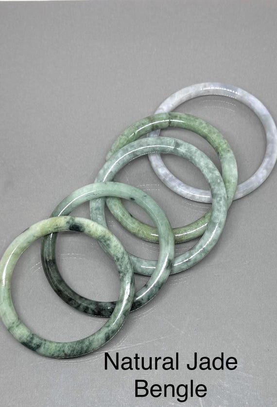 Natural White Jade Bengle, Jade Gemstone, Gift for Women  display picture 1