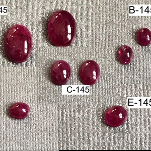 Genuine RUBY Oval Cabochon , . Beautiful  Red color, best for piece of Jewelry & metaphysics. ( G-00145 A to E)