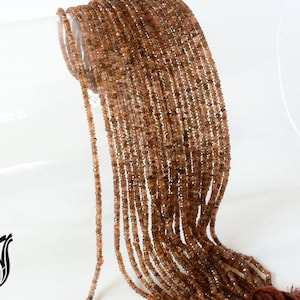 3mm Andalusite Faceted Rondelle Beads, AAA Top Quality Andalusite Crystal Stone, brown andalusite Gemstone For Jewelry, 15 Inch strand
