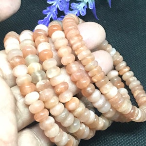 100% Genuine AAA Peach Moonstone Bracelet, 8mm Rondelle Beaded Bracelet,Stretchable Bracelet For Men/Women,Healing & Energy Bracelet image 6