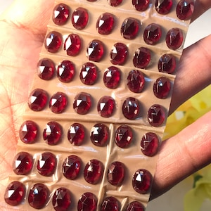 AAA Natural Garnet Lot, 5X3MM To 10X8MM Rose Cut Red Oval Garnet For Jewelry Making, January Birthstone, # G-159