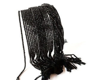 4 mm gefacetteerde zwarte spinel, microronde spinelkralen, ziet eruit als zwarte diamantkralenketting, cadeau voor vrouwen, .#347