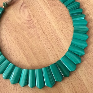 Natural Malachite Necklace, Green Malachite Choker Beaded Necklace, Gift For Women, Adjustable Cleopatra Layout Jewelry #(1308)