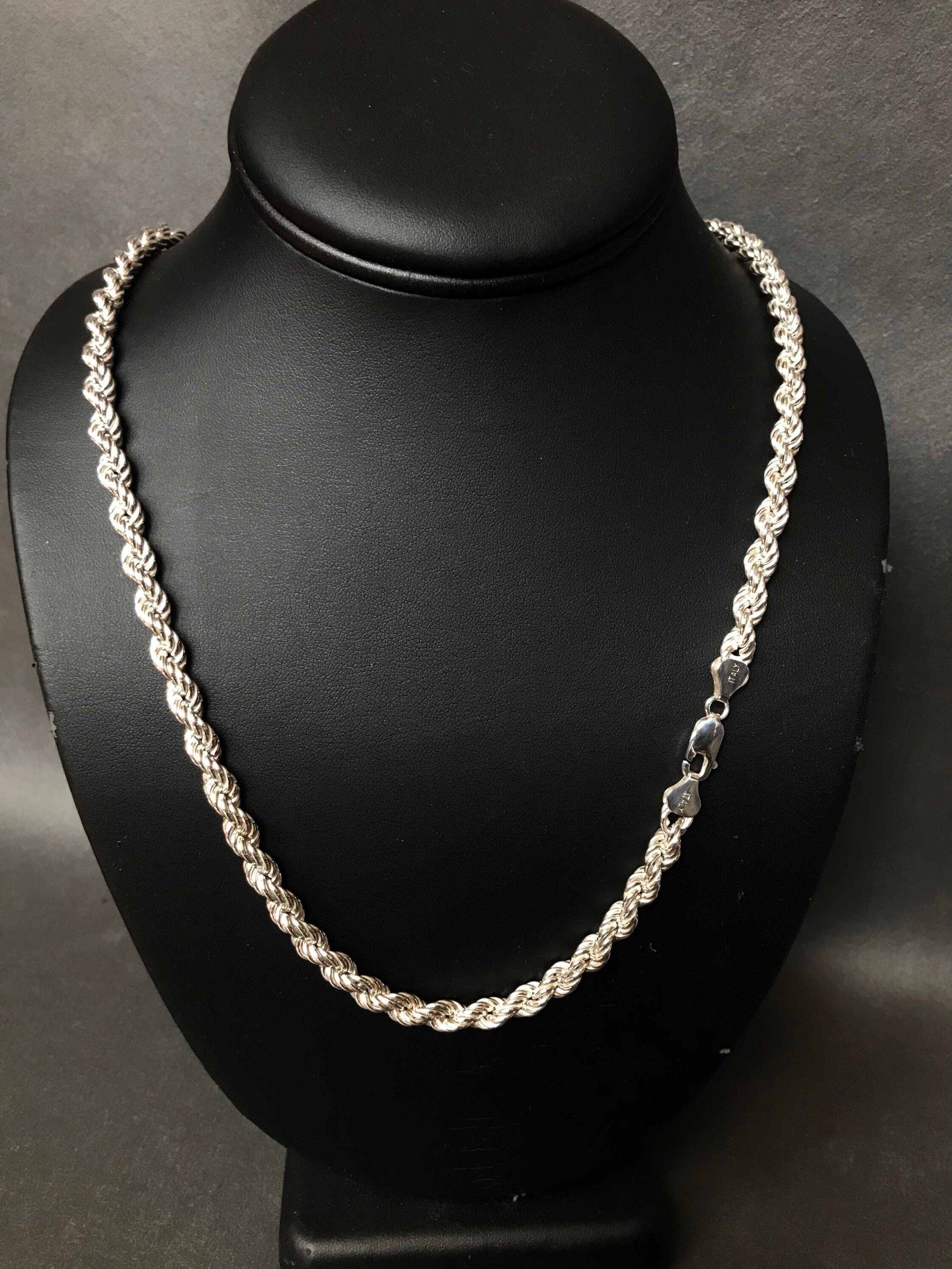 Rope Chain, 925 Sterling Silver Chain, Rope Chain Necklace, Heavy