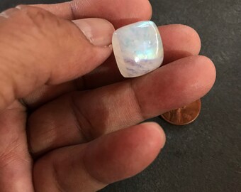 Beautiful Rainbow Moonstone squar Cabochon AAA quality 17x17 mm, Best Blue shine with patterns/designs,100% Natural( CB-00225)