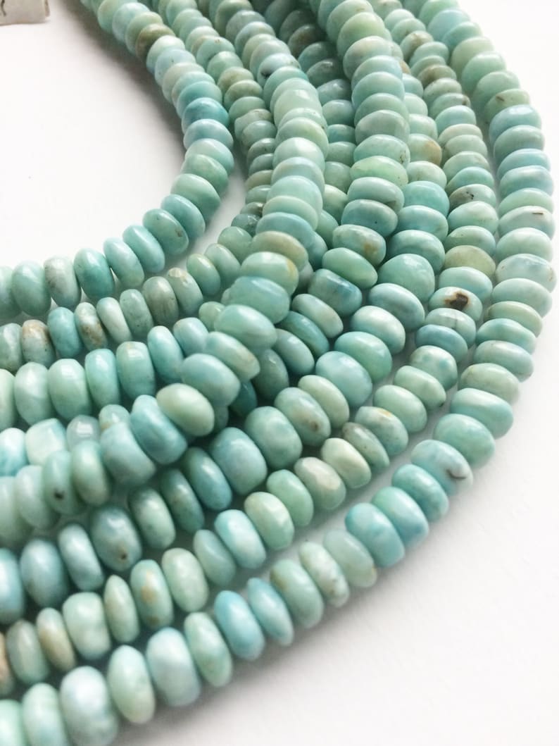 Ready to wear,Sterling silver 16-18 inch adjustable 100/% natural Larimar One Necklace