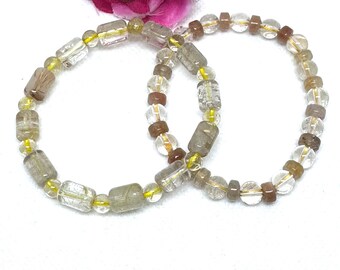 AAA Natural Rutilated Quartz Bracelet, Quartz Bracelet, Gemstone Bracelet For men and women Healing Bracelet (AYS-JB0072)