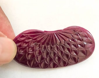 Rubis à sculpter 100 % naturel, 50 x 23 mm, rubis ovale de couleur rare pour pendentif, pierre rouge de 54 carats, pierre de naissance de juillet, (# CB136)