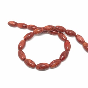 Natural Sponge Coral Beads, Smooth Coral Beads,Red Coral Barrel Bead Necklace,10.3x19 mm,16 Inch Strand,Coral Bead For Jewelry Making# 1084