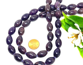18x12 mmNatural sugilite Beads,oval sugilite Cabochon Beaded Necklace,  16 Inch Purple Gemstone Bead Strand, High Quality Bead (#916-C