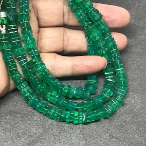 Green Onyx Square Discs ,7 mm appx ,Green,Like Emerald Color  AAA Quality 8 inch . Very creative ( 1196)