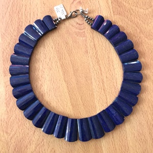Natural Lapis Lazuli Cleopatra Necklace, Untreated Lapis Lazuli with Golden Pyrite on Each Piece, Very Rare Necklace For Woman  (# 1307)