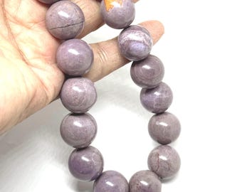 Rare 100% Natural  purple - levender Jade - jadite Round Beads,  Bead Necklace, For Women, Beads For Jewelry Making 16.7 mm