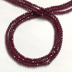 Rhodolite Garnet Beads, Round faceted Red Garnet 3 mm Gemstone Beads , 15 inches 100% Natural Gemstone For Jewelry Making