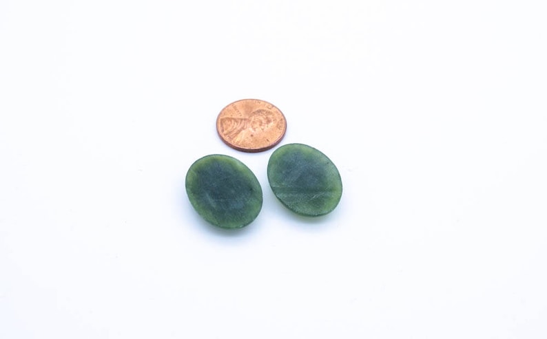 Creative. 18 x 14 mm appx Best Quality Green package of 2 pcs Natural Jade Oval Cab pair