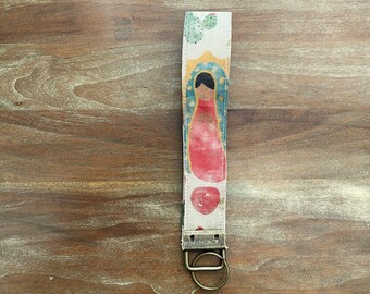 Our Lady of Guadalupe Keychain, Our Lady of Guadalupe Wristlet, Catholic Keychain, Catholic Wristlet, Our Lady of Guadalupe Key Fob