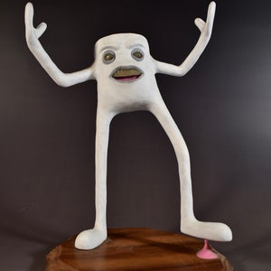 Original one of a kind hand sculpted and painted marshmallow character designertoy figurine