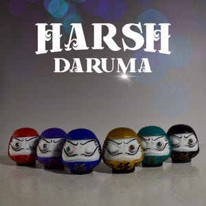 Harsh Daruma one of a kind collectible art toy Japanese Daruma doll designer toy figurines