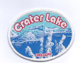 Vintage Winter Blue Crater Lake Patch