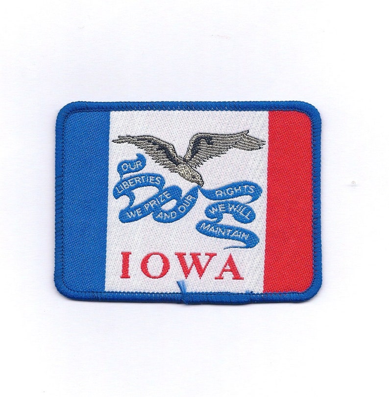 Vintage Iowa State Flag The Hankeye State Biker Patch
