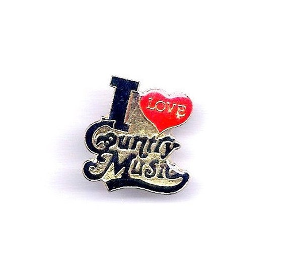 Vintage I Love Country Music Hat/Lapel Pin