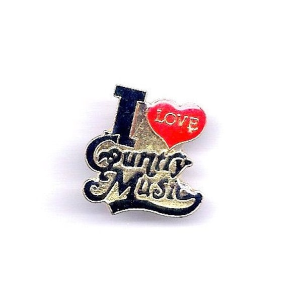Vintage I Love Country Music Hat/Lapel Pin