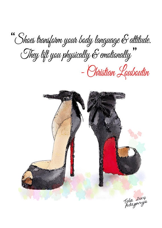 Black & Red Louboutin High Heels Shoes Quote Fine Art Giclee 