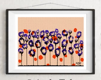 Blue Meadows Abstract Watercolor Fine Art Giclee Print Original Artwork