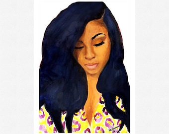 Summer Thoughts Fine Art Giclee Print from Original Watercolor Fashion Illustration Artwork