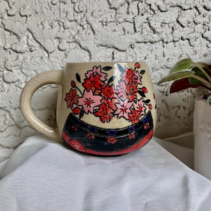 Handmade Korean Hwatu Mug (Cherry Blossom)