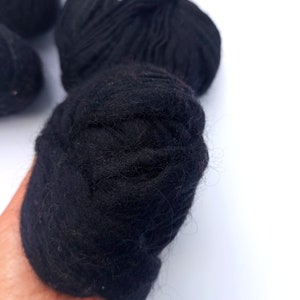 Black yarn, 100% natural wool, Art yarn 50g, Textured thread, Threads for knitting, Thick yarn, Threads for felting, Gedifra Gigante image 6