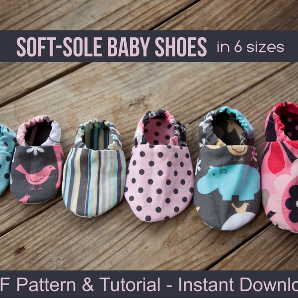 DIY weiche Sohle Baby Schuhe - Baby Schuh Muster - PDF-Schnittmuster für Babymädchen oder jungen - sofortiger Download - DIY Handwerk