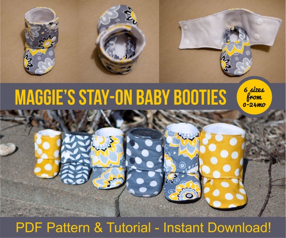 Maggie's Stay-on Baby Booties Sewing Tutorial Printable PDF Baby Sewing  Patterns Instant Download DIY Baby Gift Downloadable Boot Baby Shoes -   Canada