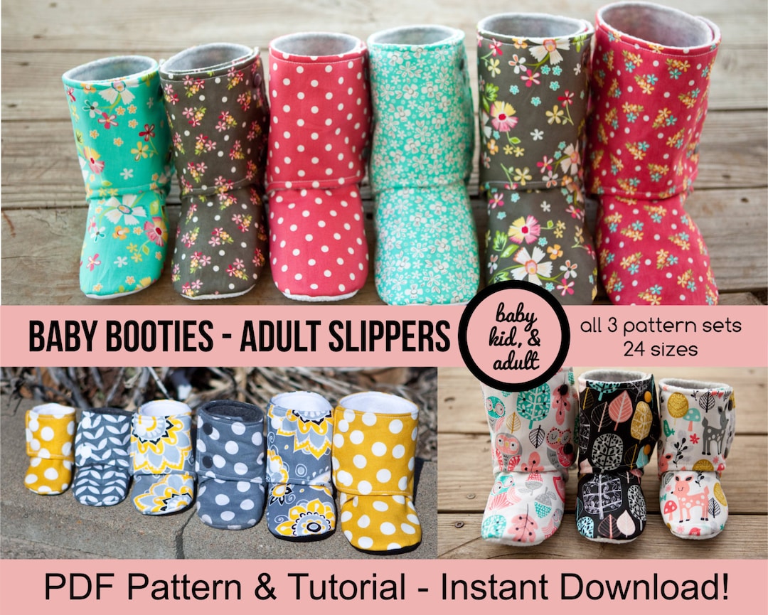 Bootie Pattern Bundle - Baby, Kids, Tween/adult, and Doll Bootie Sewing ...