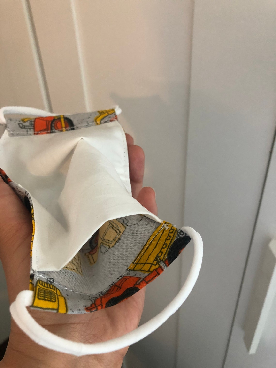 Adjustable Kids Face Mask Construction Cars and Trucks Etsy