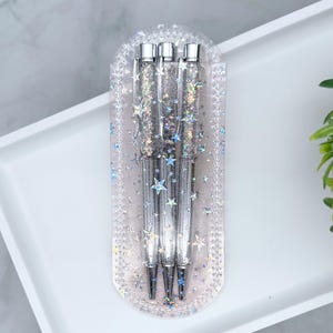 Hint of Pink Jelly Pen Sleeve, Pen sleeves for planners, Desk organization